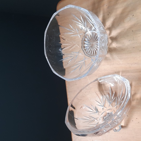 Vintage Apple-Shaped Crystal Cut Bowl With Lid - Picture 2 of 5